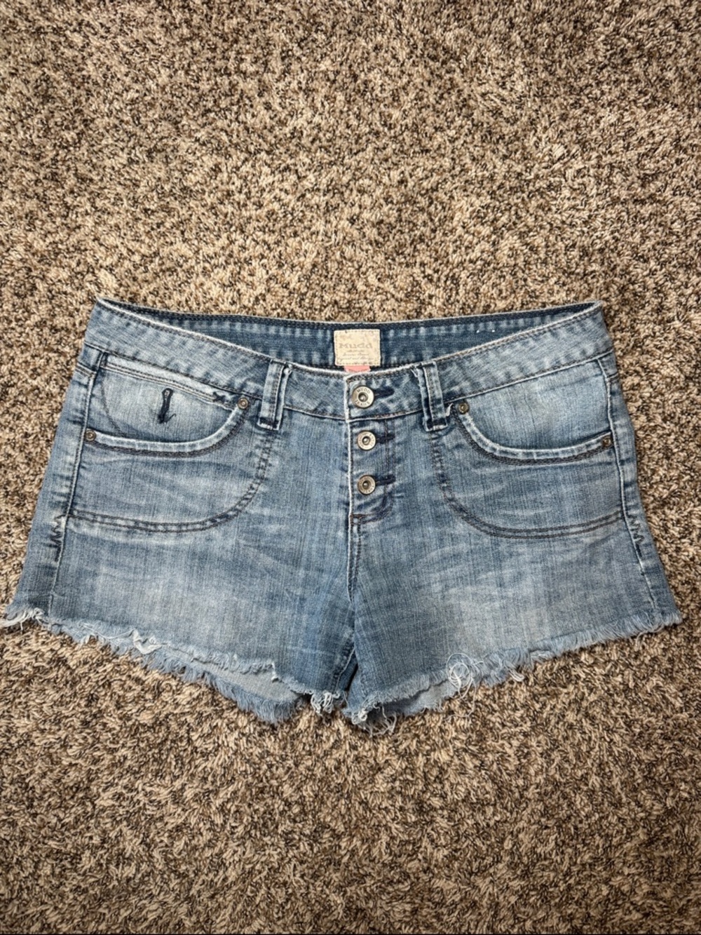 Mudd Light Blue Distressed Denim Cutoff Shorts